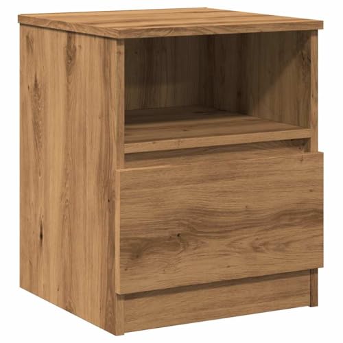 Eleganz Nachttisch aus Holzwerkstoff & Metall, 40x40x50 cm, modern & langlebig, ideal für kleine Räume, stilvolles Schlafzimmerdesign