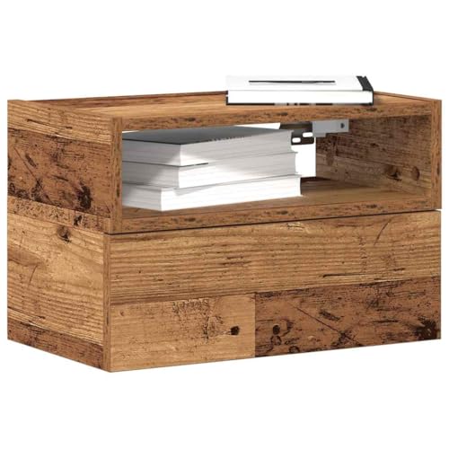 Rantry Wandnachttische 2 Stück antikes Holz 45 x 26 x 28,5 cm, Sideboard Schrank, Bodenschrank, Büromöbel, Nachttisch für Schlafzimmer, Möbel