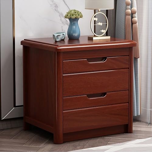 Nachttisch mit 2 Holzschubladen – kompakter Beistelltisch aus Walnussholz für Schlafzimmer, Zuhause und Studentenwohnheim – Mid-Century Vintage stilvolles Design