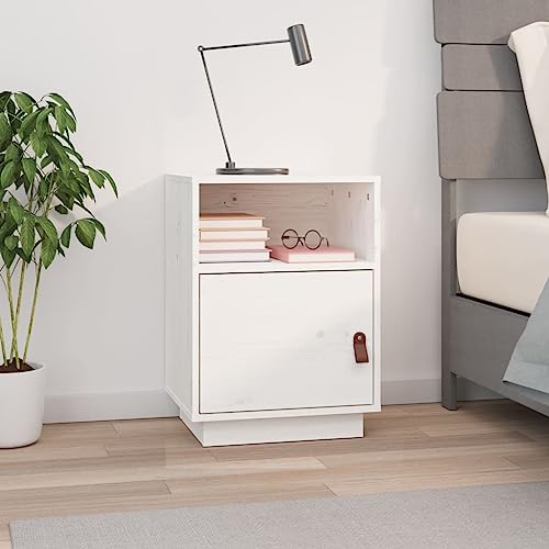 KATERYY Weiß 40x34x55 cm,Zeitloser massivem Kiefernholz Stauraum Flexibler Tür,