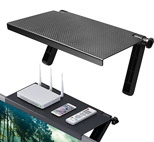 Bildschirm Oberes Regal, 33x16 cm Einstellbares Bildschirmregal TV Top Regal Monitorständer, Monitor-Speicherregal für Lautsprecher, Media-Boxen, Router, Fernbedienung, Spielekonsole