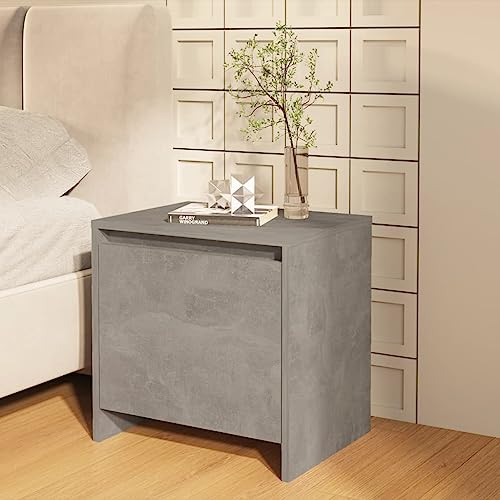Genérico WenjingqiES-809871 Nachttisch, Holz, Grau, Beton, 45 x 34 x 44,5 cm