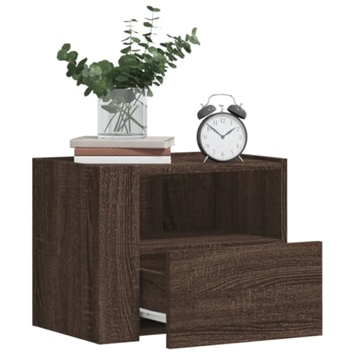 LVHUIDEH Wand-Nachttisch Braun Eichen-Optik 45x30x35 cm