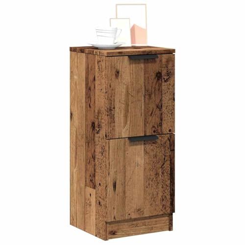 Rantry Sideboards 2 Stück antikes Holz 30 x 30 x 70 cm aus mehrschichtigem Holz, Anrichte Schrank, Bodenschrank, Büromöbel, Nachttisch, Anrichte für Schlafzimmer
