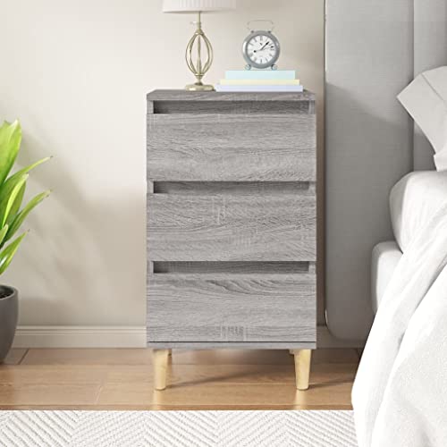 Fasba Nachttisch Grau Sonoma 40x35x70 cm Holzwerkstoff, Beistelltisch mit viel Stauraum, Nachtschrank, Nachtkommode, Nachtkonsole/ 819666
