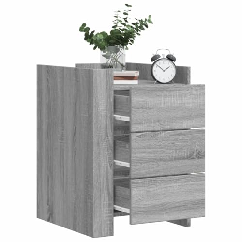 ZQQLVOO Nachttisch Grau Sonoma nachtschrank kommode mit schubladen for Schlafzimmer Zimmer 45x50x65 cm Holzwerkstoff