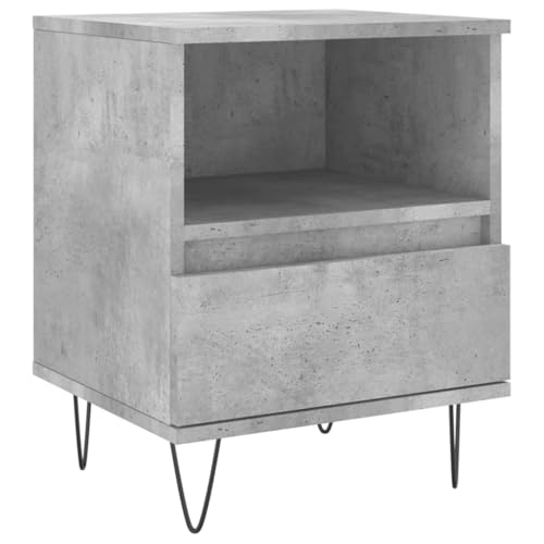 Genérico Wenjingqi 830628 Nachttisch, Holztechnik, Grau, Beton, 40 x 35 x 50 cm, Grau