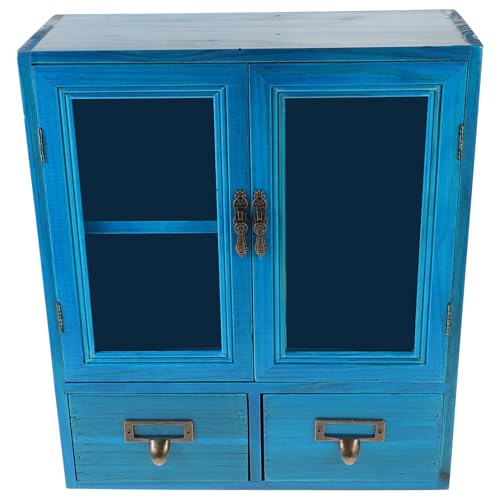 HIAKDOFT Holz Wandschrank Doppeltüren Multifunktionaler Organizer für Wohnzimmer Küche Dekorative Aufbewahrungslösung für Kleine Gegenstände
