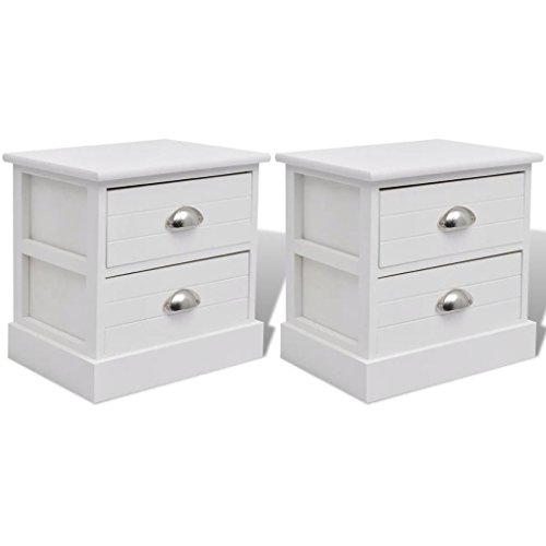 ShGaxin Nachttische Landhausstil 2 STK, Nachtschrank, Nachtkästchen, Nachtkommode, Bedside Table, Nacht Tisch,