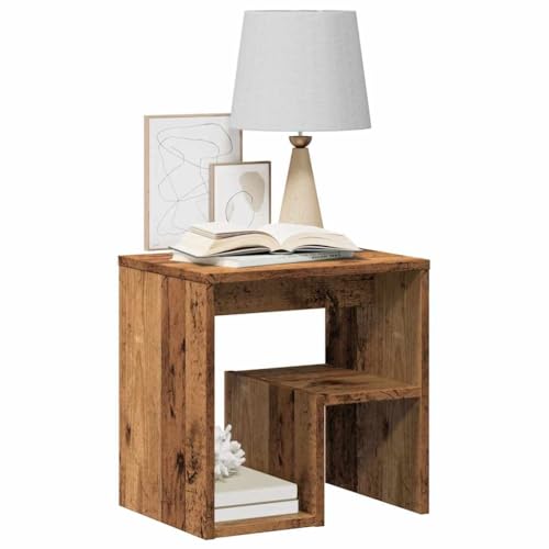 Rantry Nachttische aus antikem Holz, 2 Stück, 40 x 30 x 40 cm, aus mehrschichtigem Holz, Sideboard, Bodenschrank, Büromöbel, Nachttisch, Anrichte für Schlafzimmer