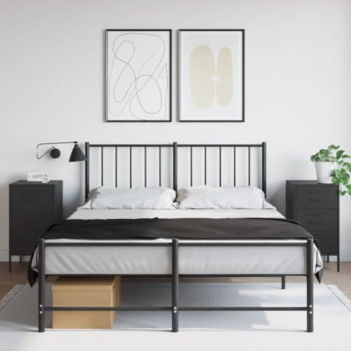 Xichuzi Nachttische 2 STK. Schwarz 36x39x68 cm Kaltgewalzter Stahl, Nachtschrank, Nachtkästchen, Bedside Table, Nachtkommode, Nightstand, Nachttischschrank, Nachtkonsole - 843079