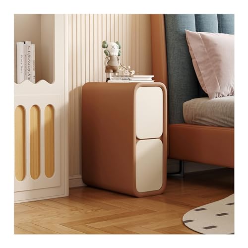 Schmaler Sofa-Beistelltisch - Minimalistischer schlanker Nachttisch mit 2 Schubladen für kleine Räume, perfekt für Wohn- und Schlafzimmermöbel