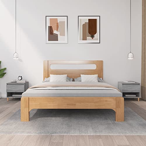 Fasba Nachttische 2 STK. Grau Sonoma 50x46x50 cm Holzwerkstoff, Beistelltisch mit viel Stauraum, Nachtschrank, Nachtkommode, Nachtkonsole