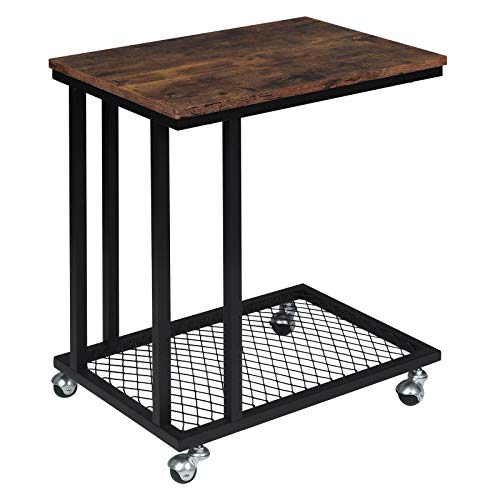 WOLTU Beistelltisch Kaffeetisch Couchtisch Sofatisch Nachttisch Betttisch Laptoptisch mit Rollen, Wohnzimmertisch mit Metallgestell und vernetzter Ablagefläche, Holz Vintage TS112hov WOLTU Beistelltisch Kaffeetisch Couchtisch Sofatisch Nachttisch Betttisch Laptoptisch mit Rollen, Wohnzimmertisch mit Metallgestell und vernetzter Ablagefläche, Holz Vintage TS112hov