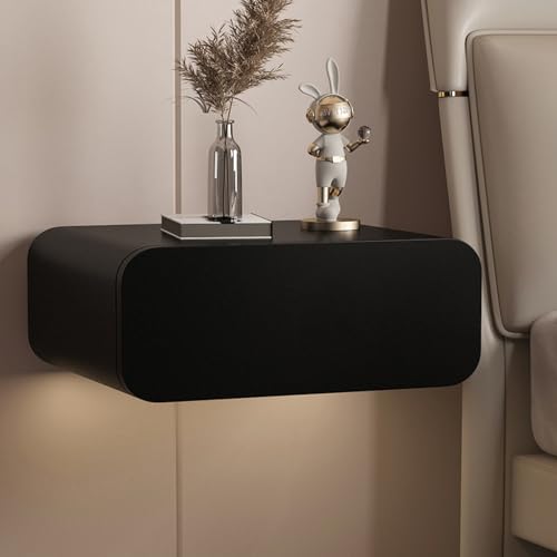 QTQHOME Schwebender Nachttisch zur Wandmontage, mit Aufbewahrungsschublade, moderner, einfacher kleiner Nachttisch für Schlafzimmer und kleinen Raum, komplett montiert, Schminktisch, Nachttisch