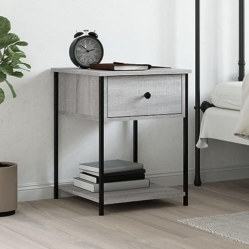 LVHUIDEH Nachttisch Grau Sonoma 44x45x58 cm Holzwerkstoff