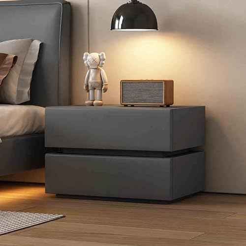 Nachttisch mit großem Stauraum, moderner Nachttisch aus Massivholz für den Haushalt, mit 2 Schubladen, Nachttisch, Schubladenschrank mit geräuschlosen Schiebeschubladen, für Schlafzimmer, Wohnzimmer (