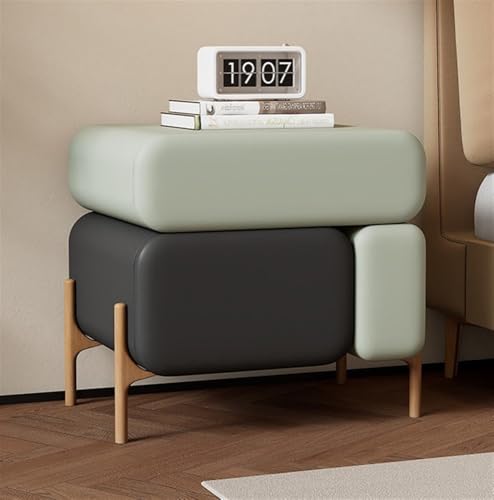 Generisch Nachttisch mit 3 Schubladen und Leder, moderner Beistelltisch für Schlafzimmer, Wohnzimmer, Arbeitszimmer