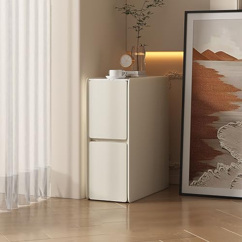 Moderner Nachttisch aus Massivholz mit Aufbewahrungsschubladen | Stilvoller schmaler Nachttisch | Schlafzimmer-Kommode aus Holz | Moderner Nachttisch für Schlafzimmer