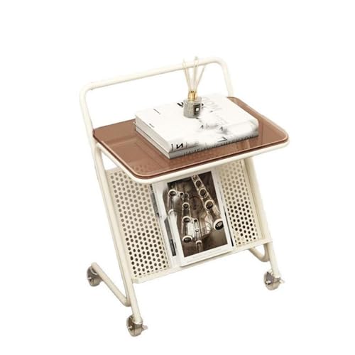 Sofa-Beistelltisch, praktischer Kleiner Couchtisch im Wohnzimmer, Nachttisch im Schlafzimmer(Milky White)