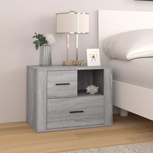 Rantry Nachttisch Grau Sonoma 60x36x45 cm Holzwerkstoff Nachtschrank Model816742