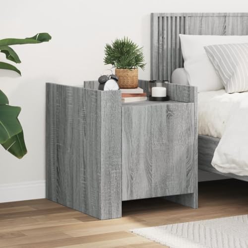 LVHUIDEH Nachttisch Grau Sonoma 45x50x50 cm Holzwerkstoff