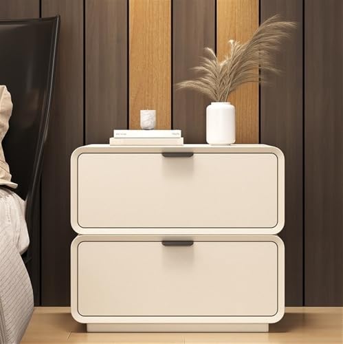 Generisch Nachttisch, moderner Nachtisch mit 2 Schubladen, Mikrofaser-Leder, ideal für kleine Räume, 15.7 Zoll