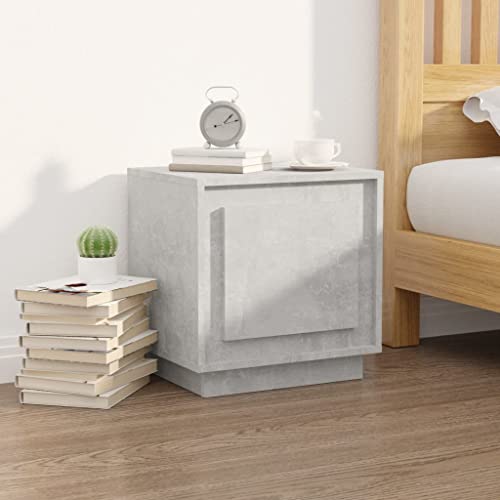 MOBCANT Nachttisch, Schränkchen Nachtkästchen Nachtischschränke Nachttischschrank Geeignet für Hotel Wohnung Schlafzimmer Wohnstube Betongrau 44x35x45 cm Holzwerkstoff