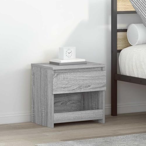 Gecheer Nachttische 2 STK. Grau Sonoma 40x30x39 cm Holzwerkstoff, Moderner Nachtschrank Beistelltisch für Schlafzimmer Gästezimmer Studentenwohnheim815132