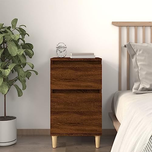 Runheo Nachttisch Braun Eichen-Optik 40x35x70 cm, Holzwerkstoff, mit Stauraum, Beistelltisch für Schlafzimmer, Wohnzimmer, Flur, Stabiler Night Stand
