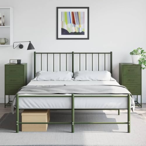 Xichuzi Nachttische 2 STK. Olivgrün 36x39x78 cm Stahl, Nachtschrank, Nachtkästchen, Bedside Table, Nachtkommode, Nightstand, Nachttischschrank, Nachtkonsole - 846587