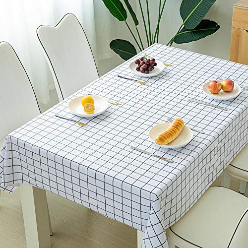 Dekorative Tischdecke, rechteckig, wasserdicht, elegantes Design, für Wohnzimmer, Anthrazit und Weiß, 120 x 170 cm, stilvolle Tischdecke