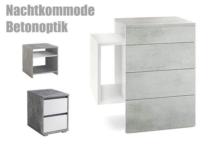 Nachtkommode mit Betonoptik